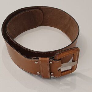 Italian leather belt. Wide with interesting holes.